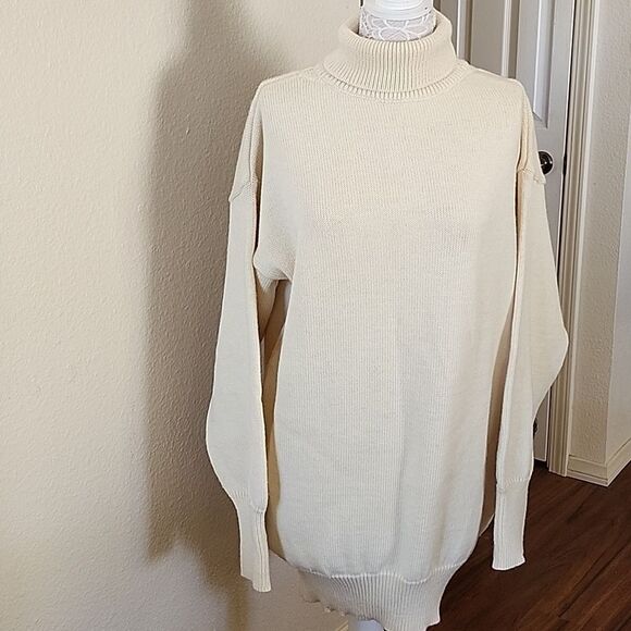Niffi The Nautical Range 100% Pure Wool Turtleneck Sweater/Dress - Picture 1 of 7